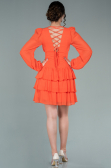 Robe de Cérémonie Mini Mousseline Orange ABK1366