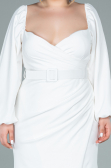Robe de Soirée Grande Taille Longue Blanc ABU2292