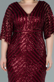 Robe de Soirée Grande Taille Longue Rouge Bordeaux ABU2309