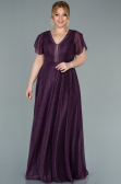 Robe de Soirée Grande Taille Longue Violet Foncé ABU2310