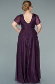 Robe de Soirée Grande Taille Longue Violet Foncé ABU2310
