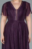 Robe de Soirée Grande Taille Longue Violet Foncé ABU2310