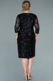 Robe De Soirée Grande Taille Squameuse Courte Noir ABK1284