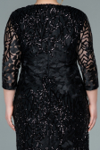Robe De Soirée Grande Taille Squameuse Courte Noir ABK1284