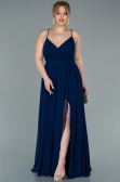 Robe De Soirée Grande Taille Longue Bleu Marine ABU1324