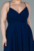 Robe De Soirée Grande Taille Longue Bleu Marine ABU1324