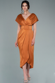 Robe De Cérémonie Satin Courte Orange ABK1107