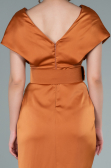 Robe De Cérémonie Satin Courte Orange ABK1107