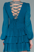 Robe De Cérémonie Mousseline Mini Vert Pétrole ABK1366