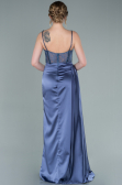 Robe De Soirée Satin Longue Indigo ABU2130