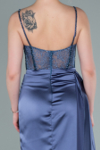 Robe De Soirée Satin Longue Indigo ABU2130