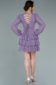 Robe De Cérémonie Mousseline Mini Lavande ABK161