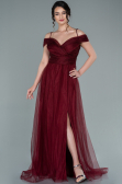 Robe de Soirée Longue Rouge Bordeaux ABU2336