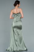 Robe Queue De Poisson Satin Longue Kaki ABU1894