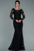 Robe de Soirée Longue Lacé Noir ABU1571