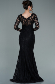 Robe de Soirée Longue Lacé Noir ABU1571