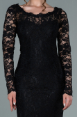 Robe de Soirée Longue Lacé Noir ABU1571