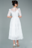 Tenue de Soirée Midi Dantelle Blanc ABK1388