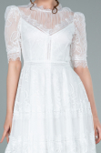 Tenue de Soirée Midi Dantelle Blanc ABK1388