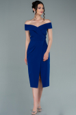Robe de Cérémonie Midi Bleu Saxe ABK1393