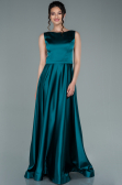 Robe de Soirée Longue Satin Émeraude ABU2350