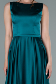 Robe de Soirée Longue Satin Émeraude ABU2350