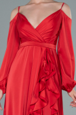 Robe de Soirée Longue Satin Rouge ABU2339