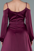 Robe de Soirée Longue Satin Couleur Cerise ABU2339
