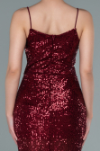 Robe De Soirée Squameuse Longue Rouge Bordeaux ABU1880