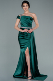 Robe de Soirée Longue Satin Émeraude ABU2363