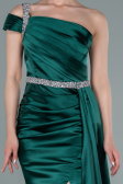 Robe de Soirée Longue Satin Émeraude ABU2363