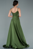 Robe De Soirée Satin Longue Kaki ABU1601