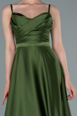 Robe De Soirée Satin Longue Kaki ABU1601