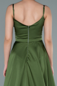 Robe De Soirée Satin Longue Kaki ABU1601
