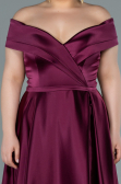 Robe de Soirée Grande Taille Longue Satin Prune ABU2355