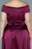 Robe de Soirée Grande Taille Longue Satin Prune ABU2355