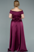 Robe de Soirée Grande Taille Longue Satin Prune ABU2355