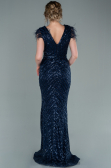 Robe de Soirée Longue Bleu Marine ABU881