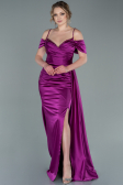 Robe de Soirée Longue Satin Fushia ABU2379