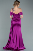 Robe de Soirée Longue Satin Fushia ABU2379