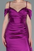 Robe de Soirée Longue Satin Fushia ABU2379