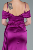 Robe de Soirée Longue Satin Fushia ABU2379