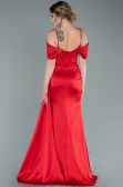 Robe de Soirée Longue Satin Rouge ABU2379
