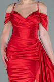 Robe de Soirée Longue Satin Rouge ABU2379