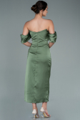 Robe de Cérémonie Midi Satin Kaki ABK1404