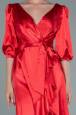 Robe de Cérémonie Midi Satin Rouge ABK1409