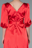 Robe de Cérémonie Midi Satin Rouge ABK1409