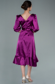 Robe de Cérémonie Midi Satin Couleur Cerise ABK1409