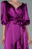Robe de Cérémonie Midi Satin Couleur Cerise ABK1409