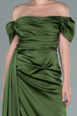 Robe De Fiançaille Satin Longue Vert Huile ABU1606